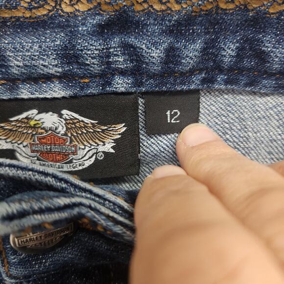 Harley Davidson Jeans Size 12 Mid Rise Boot Med Wash - Picture 5 of 15